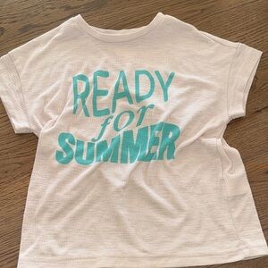 Kids 'Ready for Summer' Graphic Tee - Cream and Blue